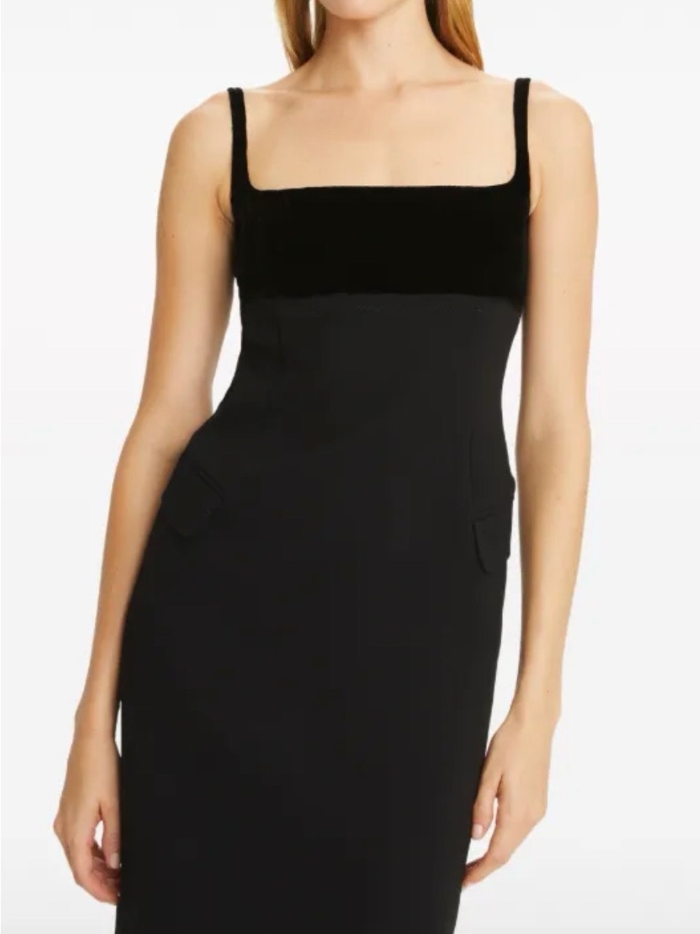 Tory Burch Black Square-Neck Midi Dress Size 2